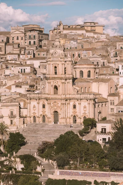 Pohled Katedrálu San Giorgio Modici Raguse Sicílii Itálii Evropě Světovém — Stock fotografie