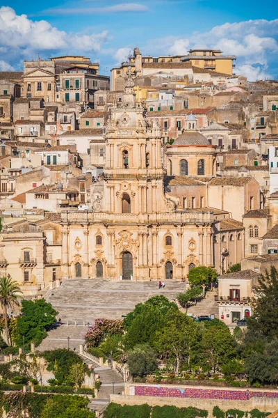 Vista Catedral San Giorgio Modica Ragusa Sicilia Italia Europa Patrimonio — Foto de Stock