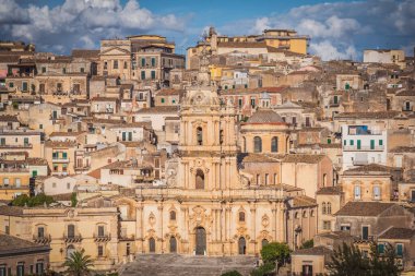 Modica 'daki San Giorgio Katedrali, Ragusa, Sicilya, İtalya, Avrupa, Dünya Mirası Bölgesi