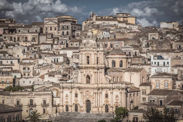 View San Giorgio Cathedral Modica Ragusa Sicily Italy Europe World — Stock Photo, Image