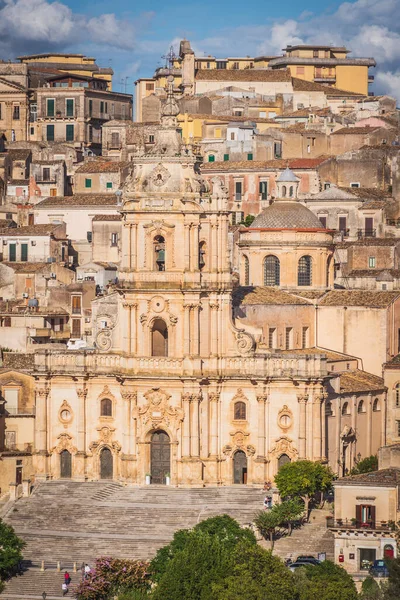 Vista Catedral San Giorgio Modica Ragusa Sicilia Italia Europa Patrimonio — Foto de Stock