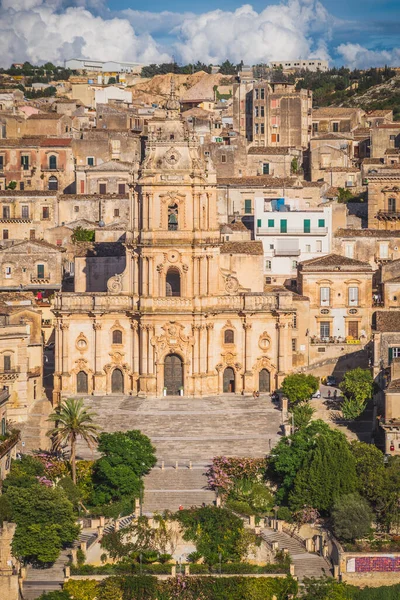 Veduta Della Cattedrale San Giorgio Modica Ragusa Sicilia Italia Europa — Foto Stock