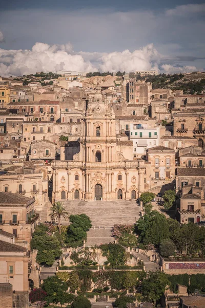 Vista Catedral San Giorgio Modica Ragusa Sicilia Italia Europa Patrimonio — Foto de Stock