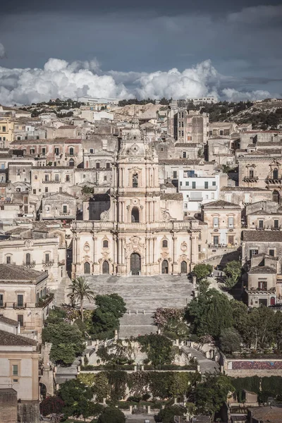 View San Giorgio Cathedral Modica Ragusa Sicily Italy Europe World — 스톡 사진