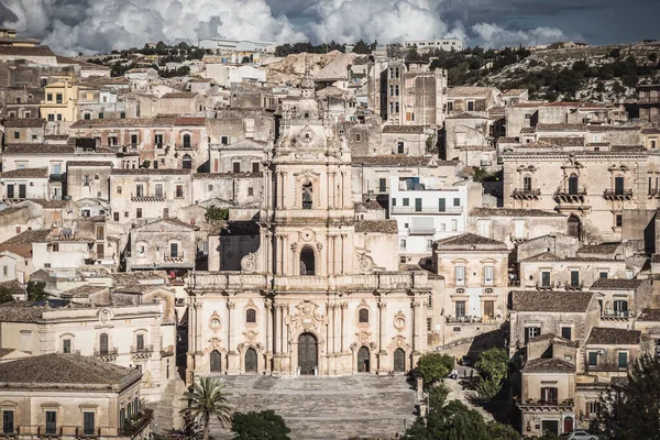 Veduta Della Cattedrale San Giorgio Modica Ragusa Sicilia Italia Europa — Foto Stock