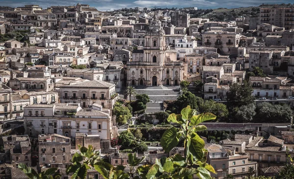 Nádherný Výhled Centrum Města Modica Katedrálou San Giorgio Ragusa Sicílie — Stock fotografie