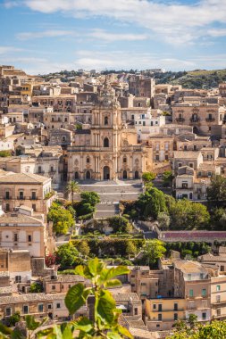 San Giorgio Katedrali, Ragusa, Sicilya, İtalya, Avrupa, Dünya Mirası Bölgesi ile Modica Şehir Merkezi 'nin Harika Manzarası