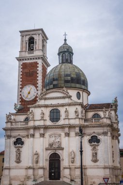 Vicenza, Veneto, İtalya, Avrupa, Dünya Mirası Bölgesi 'ndeki Berico Dağı' ndaki Aziz Mary Kilisesi manzarası