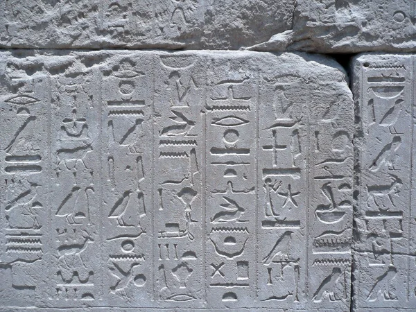 Bas-reliëf gravures op de tempel van karnak — Stockfoto