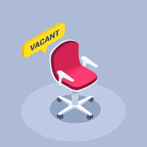 Ilustração Vetorial Isométrica Fundo Cinza Uma Cadeira Vermelha Uma Bolha — Vetor de Stock
