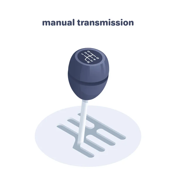 Ilustração Vetorial Isométrica Isolada Fundo Branco Ícone Interruptor Transmissão Manual — Vetor de Stock