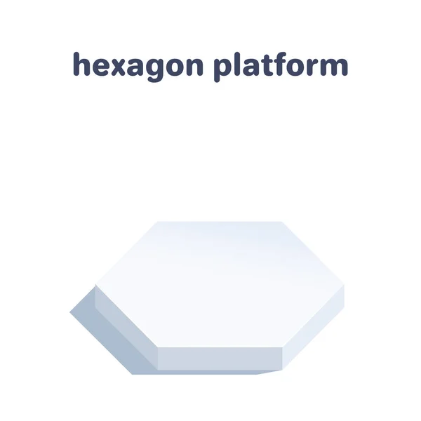 Illustration Vectorielle Isométrique Isolée Sur Fond Blanc Plate Forme Hexagonale — Image vectorielle