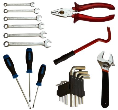 Beyaz arka plan üzerinde izole araçları