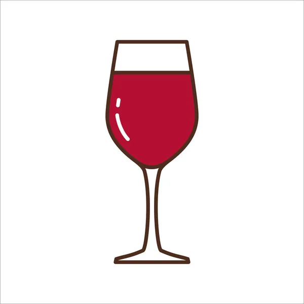 Icône vectorielle d'un verre de vin rouge. — Image vectorielle