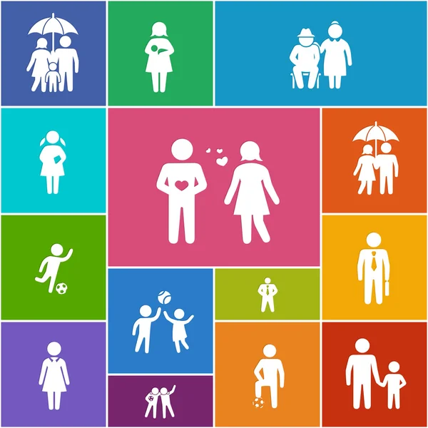 Family and friends icons — Stock Vector