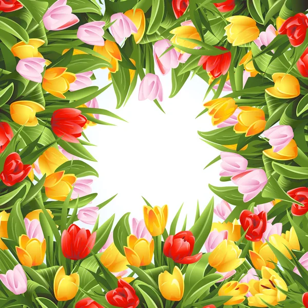 Bloem achtergrond met tulpen — Stockvector
