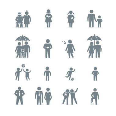 Family and friends icons clipart