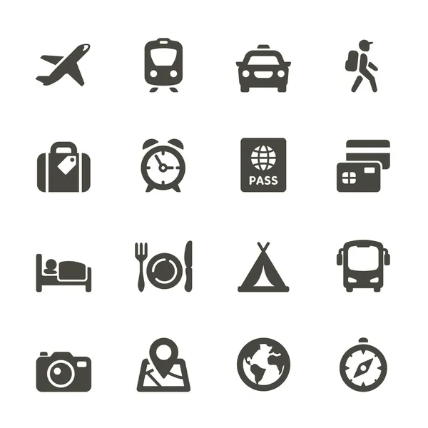 Iconos de viaje y transporte — Archivo Imágenes Vectoriales