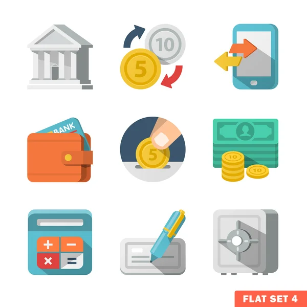 Money Flat icon set — Stock Vector