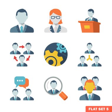 Business people Flat icons clipart