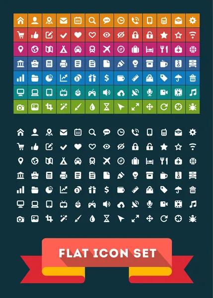 Set de iconos planos universales. Vector — Vector de stock