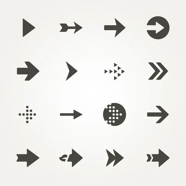 Signo de flecha icono conjunto. — Vector de stock
