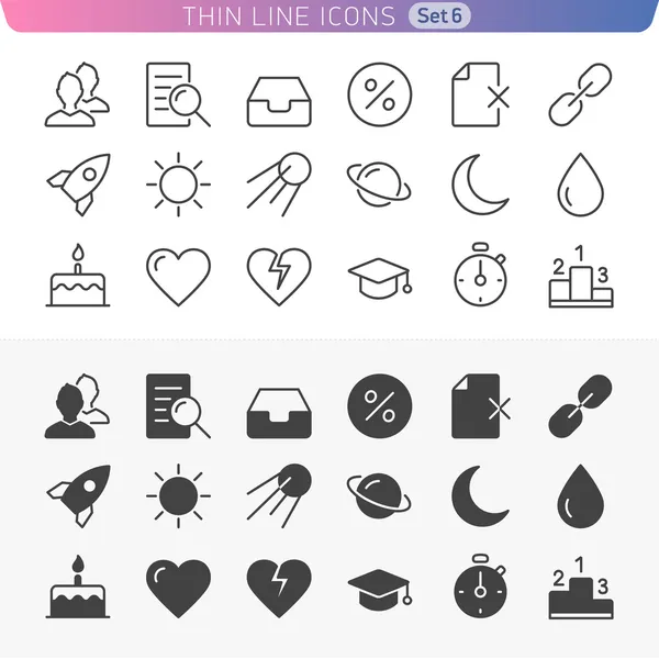 Iconos de línea de moda para web y móvil. Normal y habilitar estado — Vector de stock