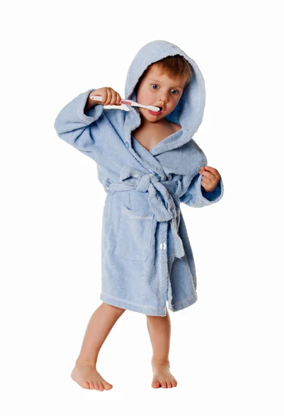 Boy brushing his teeth — Stock Photo, Image