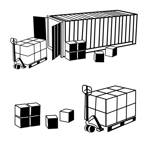 Container geïsoleerd op witte achtergrond — Stockvector