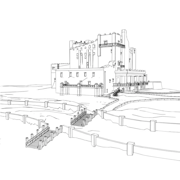 Casa del castello — Vettoriale Stock