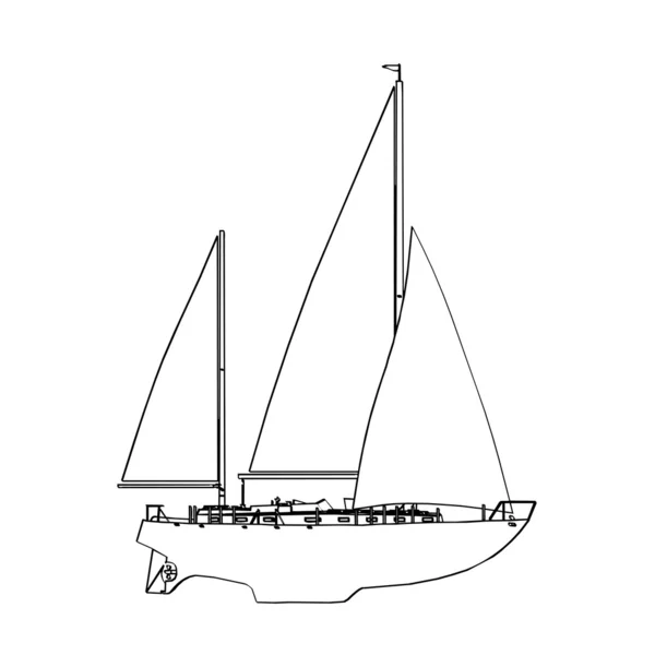Illustration vectorielle de yacht . — Image vectorielle