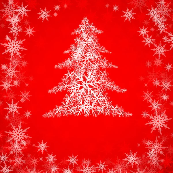 Christmas tree on red — Stock Vector