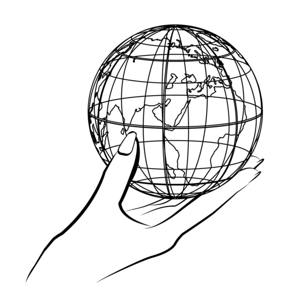 Globe en main — Image vectorielle