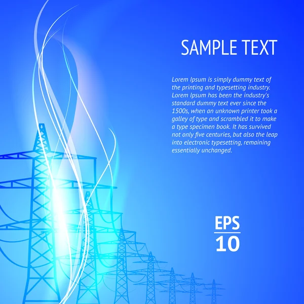 Elektriciteit pylonen silhouett — Stockvector