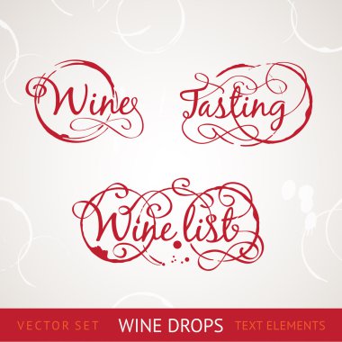 Red wine text clipart