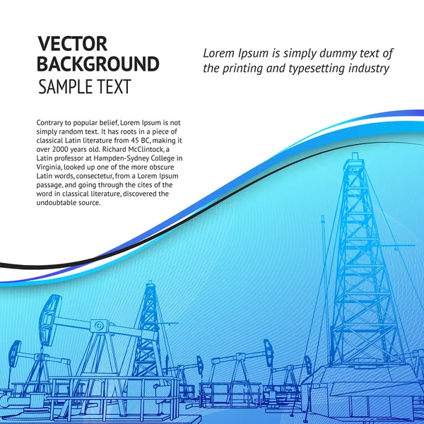 Bannière de plate-forme pétrolière pour votre texte . — Image vectorielle