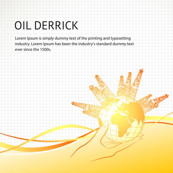 Derrick petroliferi — Vettoriale Stock