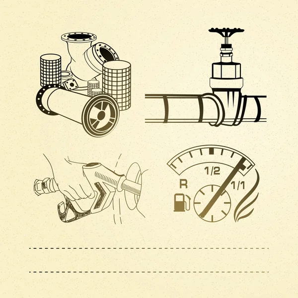 Oil icons set. — Stock Vector