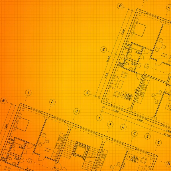 Arquitetura fundo laranja . —  Vetores de Stock