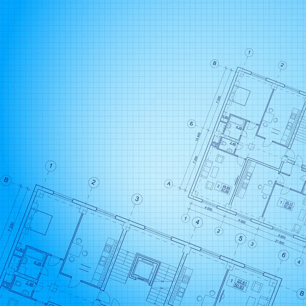 建築の青色の背景色. — ストックベクタ