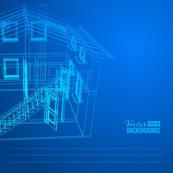 Wireframe del edificio — Archivo Imágenes Vectoriales