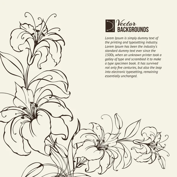 盛开的百合花 — 图库矢量图片