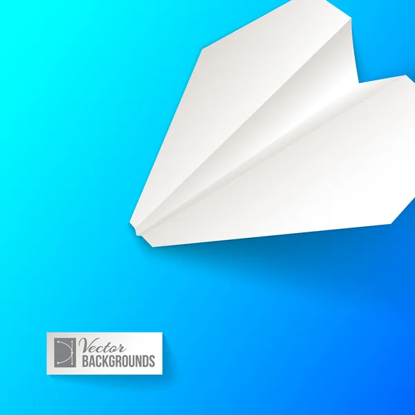 Origami de avión de papel. Ilustración vectorial — Vector de stock
