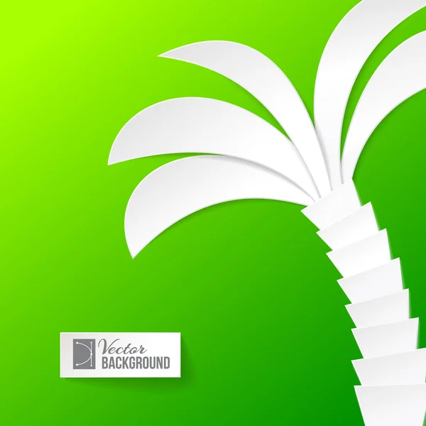Palma na zeleném pozadí — Stockový vektor