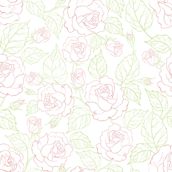 Rose fondo sin costuras — Vector de stock