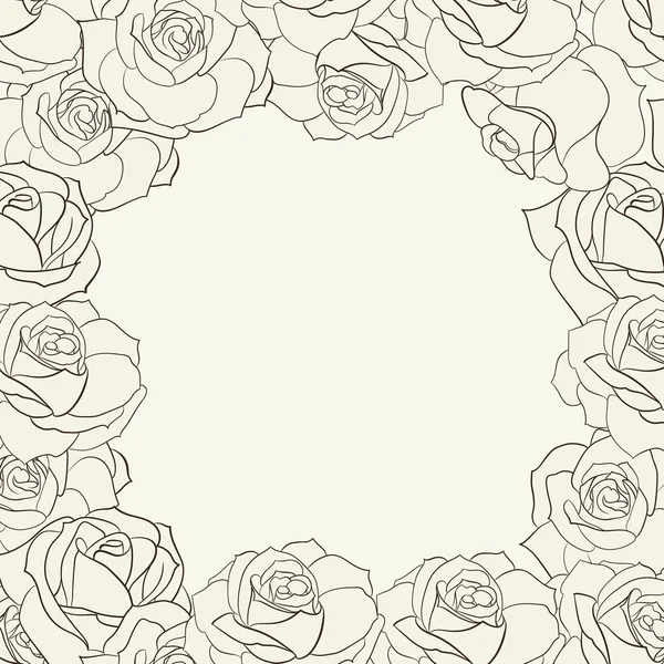 Frame met rozen. — Stockvector