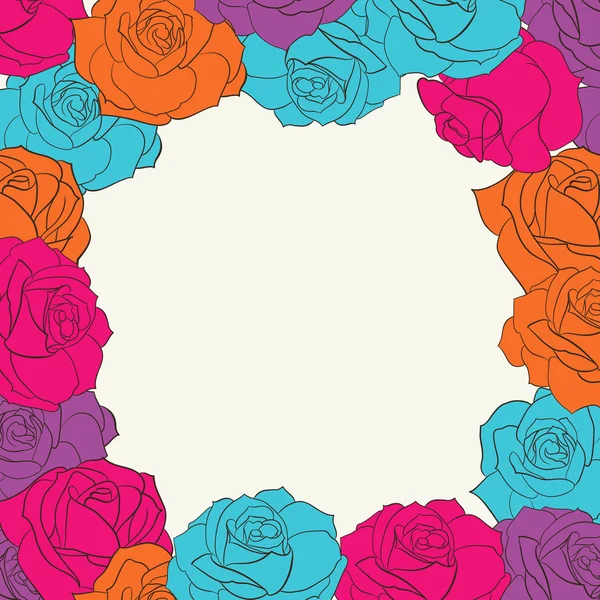 Frame with roses. — Stock Vector