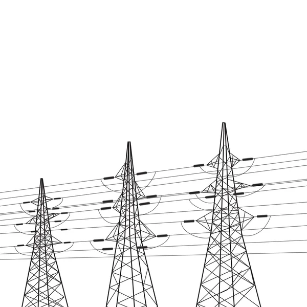 Palo di elettricità sopra bianco . — Vettoriale Stock