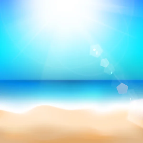 Plage et mer tropicale. — Image vectorielle