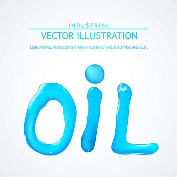 Oil liquid text. On a white background. — Stock Vector